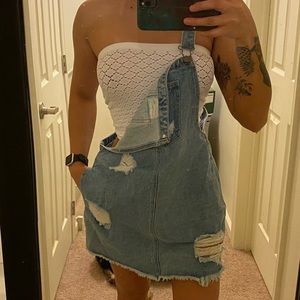 Denim distressed Overall Dress